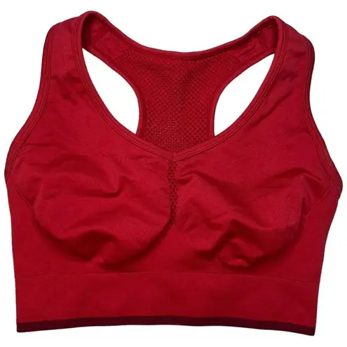 Zella  Yoga +Studio Seamless Racerback Athletic Sports Bra Red S