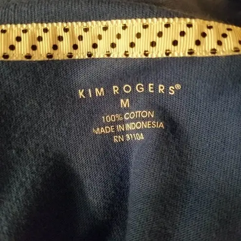 kim rogers  Blue Long Sleeve Tee Size Medium