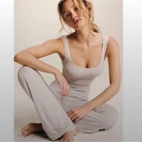 NWOT Free People Good Karma Flared Onesie in mushroom. $128 retail Brown Size undefined