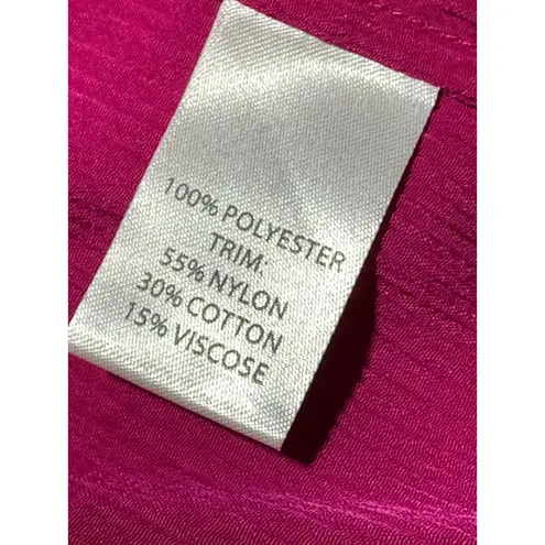 Saloni Suzi Ruffle Lace Trimmed Crinkled Gauze Maxi Size 6 Dress Magenta $625 Pink