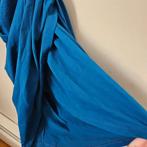 Susana Monaco Dress One Shoulder Ruched Sides Peacock Tulip Hem Mini Cocktail