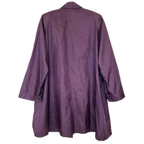 London Fog FOG | Vintage Purple Plaid Lined Rain Coat Size 12