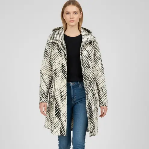 Soft Surroundings Go Lively Shibori Hooded Anorak Jacket Size L Zip Snaps Lined