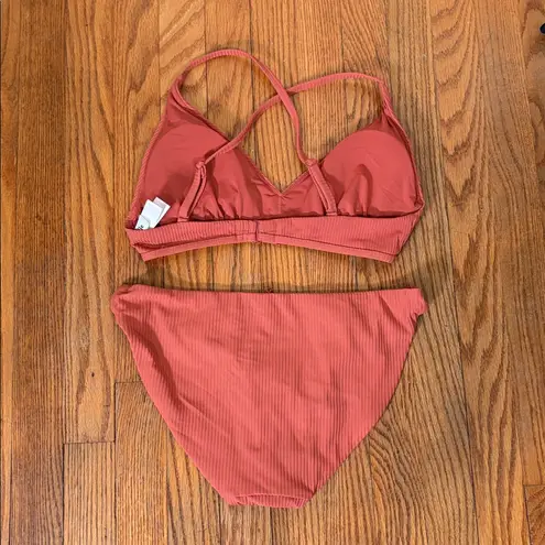 ANDIE Bikini Set Valencia Top Bonita Top Ribbed Ginger Orange size S NWOT