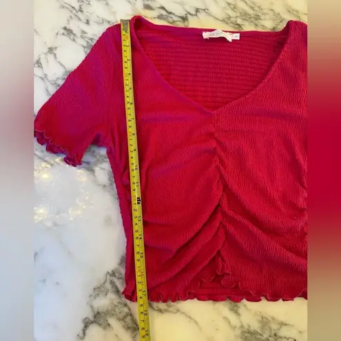 All in Favor NWOT Hot Pink Ruched Top size Large