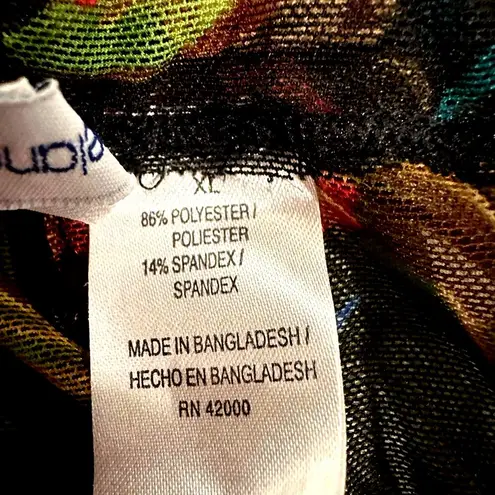 Kathy Ireland Sheer Drawstring Coverup Floral Vintage Pin Up Girl Pants - L