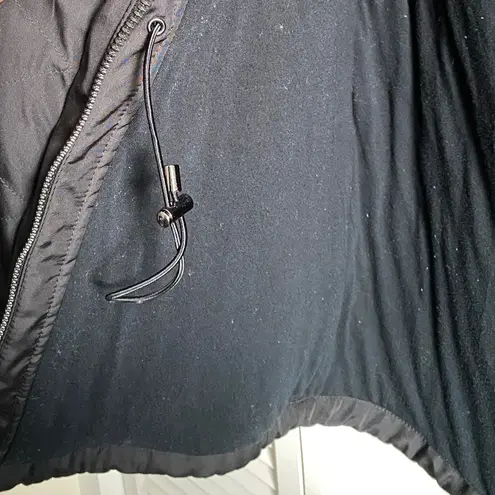 S13 Winter Parka Coat Black with Faux Fur Attached Hood Size Small