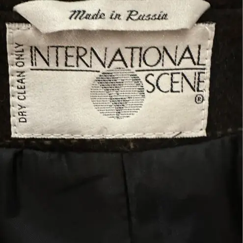 International Scene Vintage Window Pane Plaid Double Breasted Blazer Size L Brown Size L