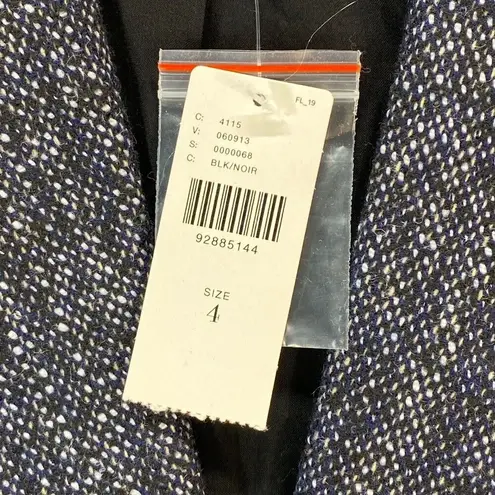 Maeve Anthropologie Tweed Blazer Puff Sleeve Business Casual Jacket Black Size 4