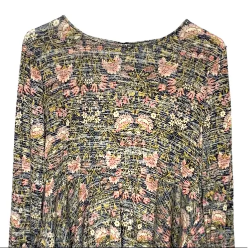 LC Lauren Conrad Lauren Conrad floral lightweight long sleeve peplum top