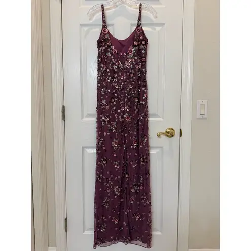 Mac Duggal NWT 5477 Pink Floral Embellished Scoop Neck Evening Gown Size 6