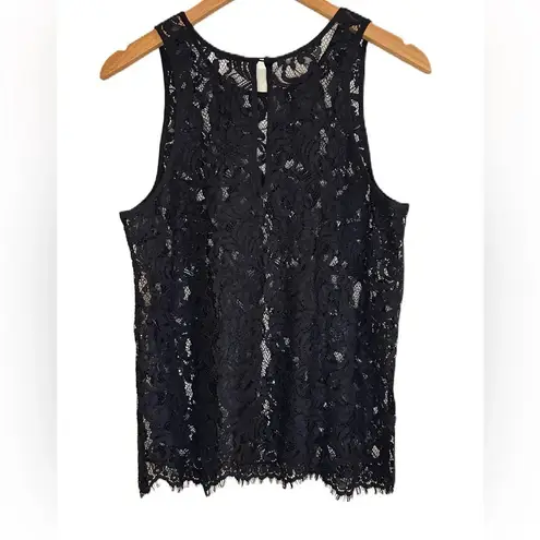 Wilfred ‎ Black Floral Lace Tank Top with Keyhole Back Medium - Image 2