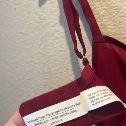 New Auden Women’s Burgundy Wine Unlined Demi Coverage Underwire Bra Size 36D NWT