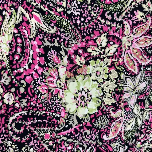 Christopher & Banks Black and Pink Floral Panel MIDI Skirt 8P Whimsigoth