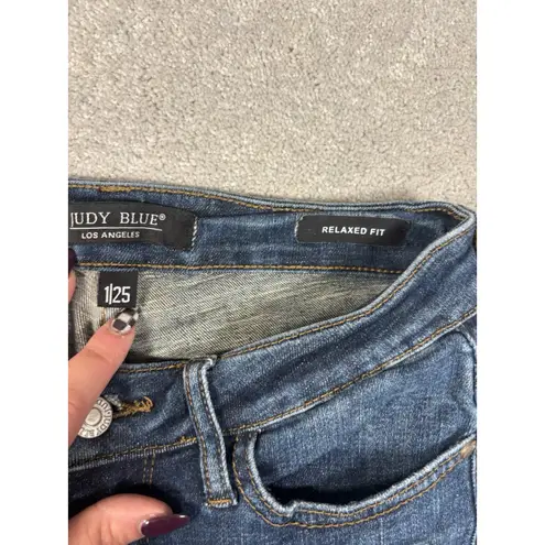 Judy Blue relaxed fit jeans 1/25 distressed dark wash jeans mid rise