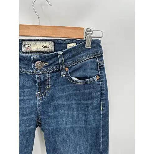 BKE Denim Kate Straight Leg Dark Wash Blue Denim Jeans Women's Size 25 x 29.5