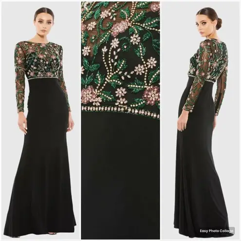 Mac Duggal 67870 Womens BEADED ILLUSION HIGH NECK TRUMPET GOWN