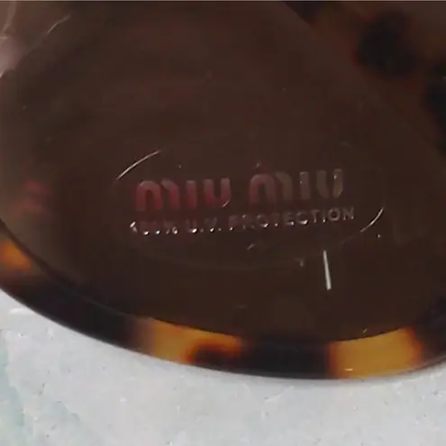 Miu Miu Light Havana Brown Sunglasses Jeweled Cat Eye 100% UV Protection