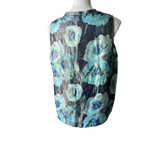 J.Crew NWT,  Ruffle-front Top in Floral Jacquard, Sz L