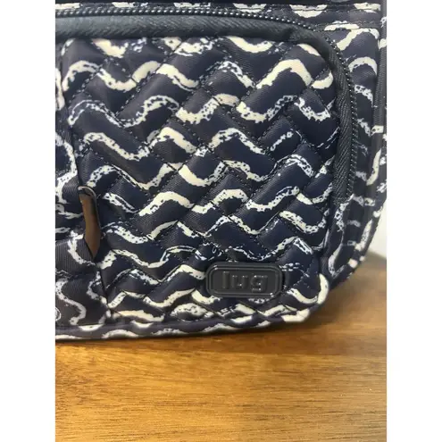 Lug Carousel Waves Navy Blue Crossbody Or Belt Bag Nautical Quilted Travel RFID