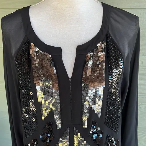 Kay Celine Sequined Long Sleeve Blouse