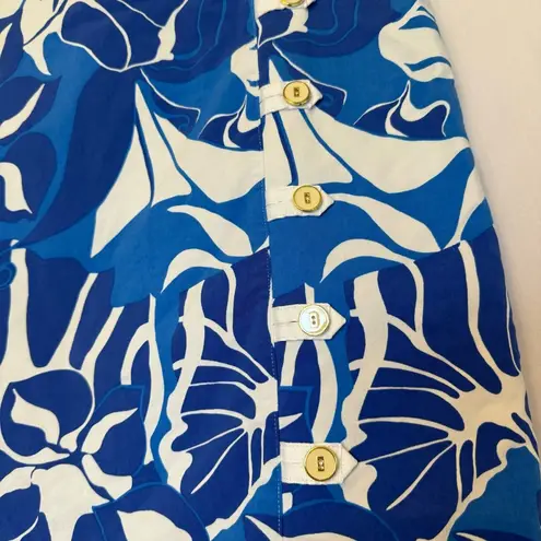 J. McLaughlin  blue and white floral skirt / size 10