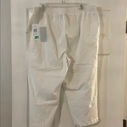 Cathy Daniels  100% cotton cropped pants white color  Drawstring Pants size XL thumbnail 3