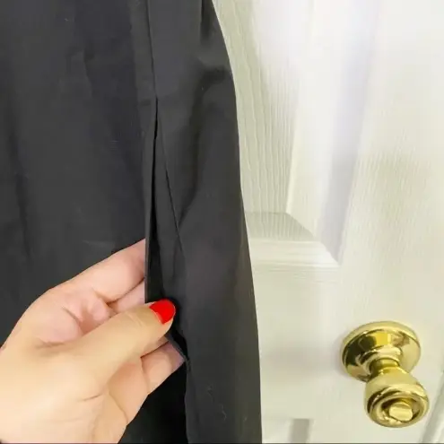 ANNI KUAN Black Cap Sleeve Pleated Neckline A