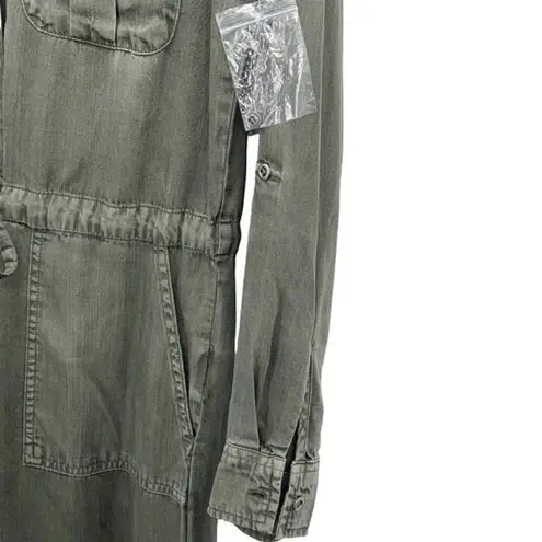 Wash Lab Womens Cinched Waist Chambray Wake Me up Jumpsuit Army Green XS NWT