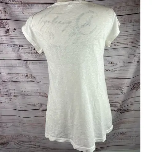 Fresh Produce Slub Knit Cotton Tee Shirt Womens XS Short Sleeve Scoop Neck Beach