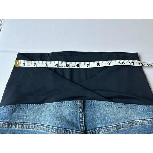 Ingrid Isabel Maternity Jean Shorts Midi Cut Off Short Crossover Panel 2/26 NWT Blue