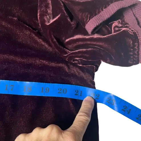 Kyla Seo Velvet Tunic Top Large Wine Plum Crushed Velvet Boho Artsy Shirt Purple Size undefined