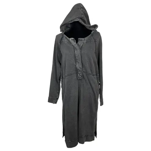 Pilcro Distressed Duster Hoodie Grey Black Size Small