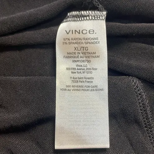 Vince  NWT V-Neck Maxi Midi Wrap Dress‎ Black Stretchy Gathered Waist Classic XL