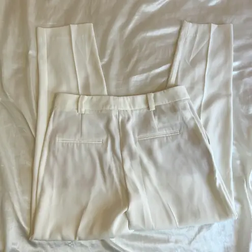 Mango NWOT  Solid White High Rise Trousers Cropped Dress Pants Size Small