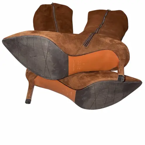 Aquatalia Brown Suede High Heeled Boots Shoes size 9