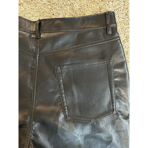 Wilfred Aritzia Black Faux Vegan Leather Pants Trousers Straight Leg High Sz 14