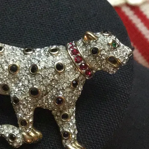 Swavorski Vintage RARE signed SAL Swarovski pave crystal rhinestone gold leopard catbrooch