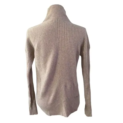 Summersalt Size XS Turtleneck Sweater Merino Wool Cashmere Oatmeal Ribbed FLAW