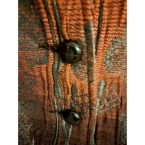 TanJay Petites Women's Textured Brocade Blazer Jacket Orange Brown 6P 6