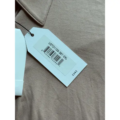 Universal Standard NWT Elbe Top Womens 2XL Pink Liquid Jersey Button Down Shirt