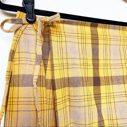 Daisy Street Yellow Plaid Wrap Front Skirt Size 4