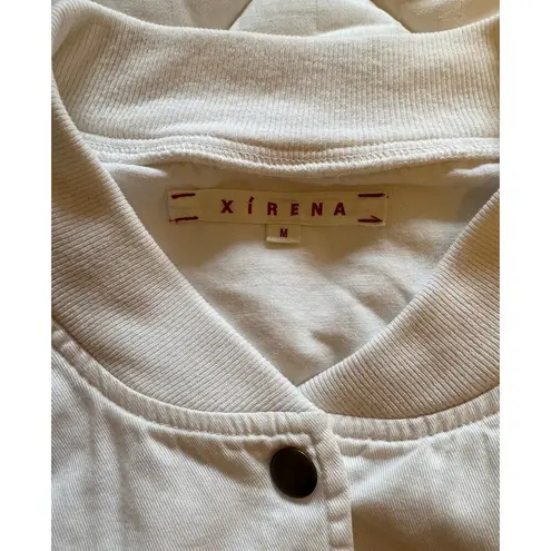 XiRENA Cotton Twill Bomber Varsity Jacket Size M (minimalist streetwear) White Size M