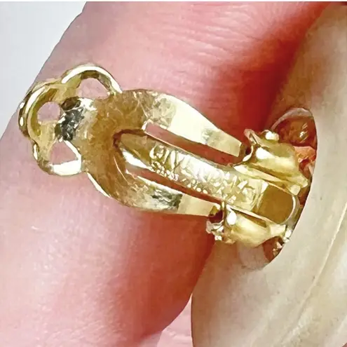 Givenchy Couture Rare Vintage Frosted Lucite & Pink Sapphire stones Clip-On Earrings