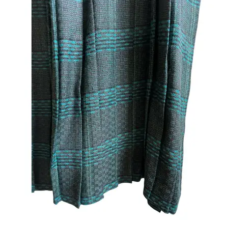 Vintage 90’s Fundamental Things Skirt Womens 12 Pleated Teal Plaid Peasant Maxi Blue