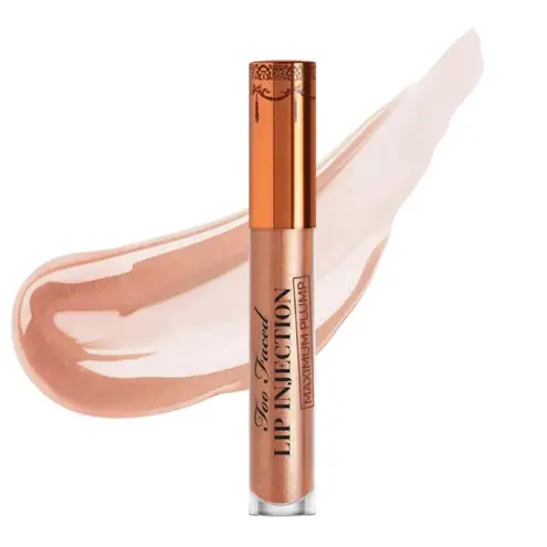 Too Faced Full Size Lip Injection & Bold Elements Gold Tear Drop Earrings