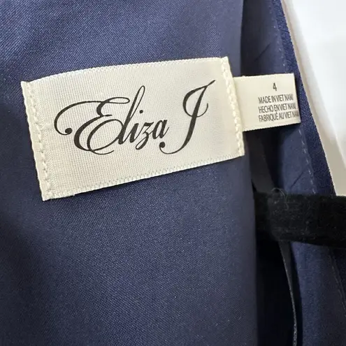 Eliza J NWT  Wide Leg Faux Wrap Jumpsuit Women's Navy Blue Size 4