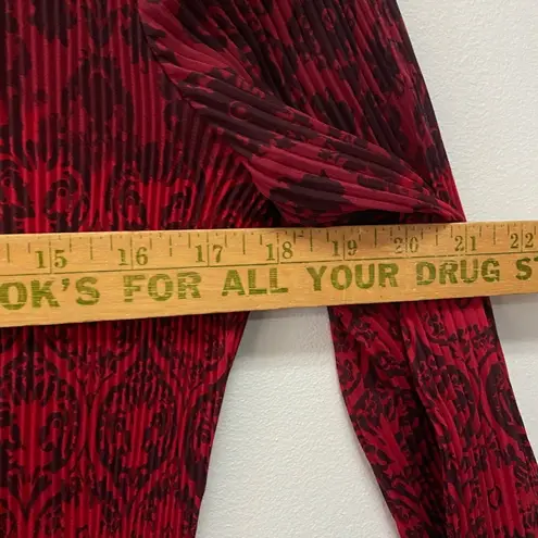 Apt. 9  Women Red Black Goth Crinkled Ruffle Front Long Sleeve Top XL Grunge Fairy