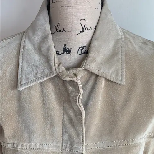 Live a Little Vintage Leather Button Down Jacket Top Size Large