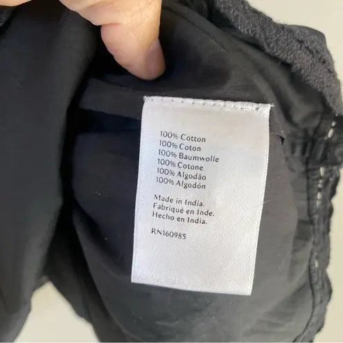 Maia Bergman Ada Smocked Black Puff Sleeve Drop Waist Mini Dress Size Small